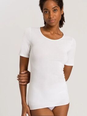 Hanro Lot Of 2 White Seamless Fitted Cotton Tops
